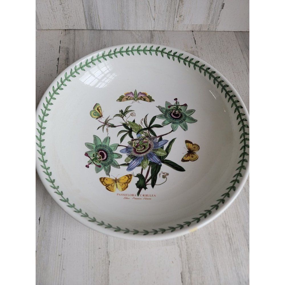 Large Botanic Gardens Blue Passion‎ Flower ceramic serving dish Portmeirion - Picture 2 of 8